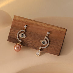 Evil Eyes unbalace Earrings 18K Gold Plated