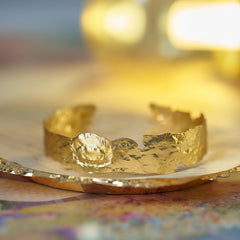 Island Gold Plated Cuff Bracelet