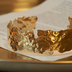 Island Gold Plated Cuff Bracelet