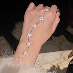 2025 New Cleef Sparkling Bracelet 18K Gold Plated Zircon
