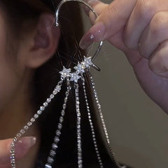 Star Glitter Ear Cuff Drop Earrings