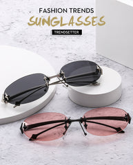 Y2K Rimless Oval Sunglasses