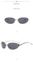 Y2K Rimless Oval Sunglasses