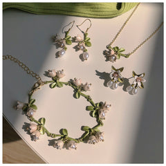 Beautiful Lily Of The Valley Earrings Necklace