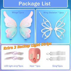 Rechargeable Electronic Fairy Butterfly Angel Wings with Colorful Lighting
