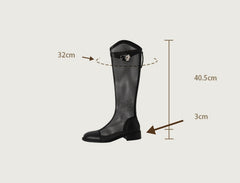 Mess Knee High Flat Boots Fashion Shoes