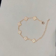 2025 New Cleef Sparkling Bracelet 18K Gold Plated Zircon