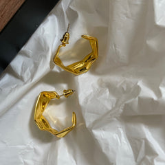24k Gold Plated Flow Hoop Earrings