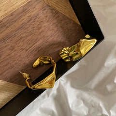 24k Gold Plated Flow Hoop Earrings