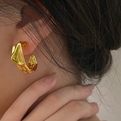 24k Gold Plated Flow Hoop Earrings