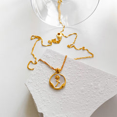 18k Gold-filled Vintage Rose Necklace