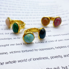 Stone Dressing Ring 18k Gold-Plated