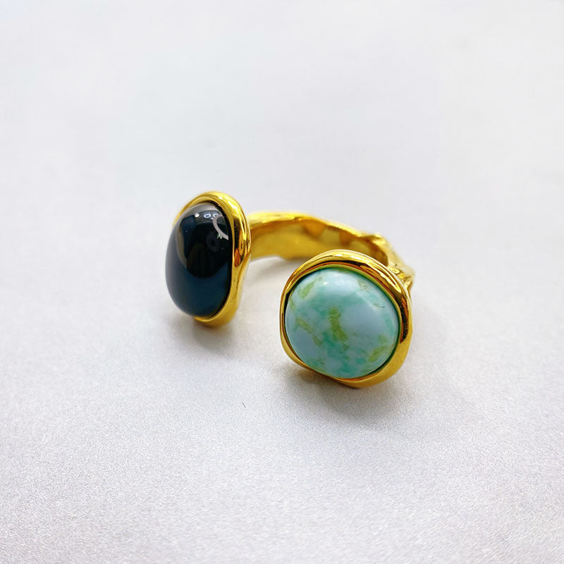 Stone Dressing Ring 18k Gold-Plated