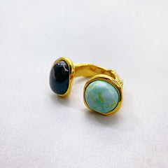 Stone Dressing Ring 18k Gold-Plated