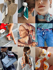 Skinny Scarf- Flower Colorful Print/ Trending long slim scarves