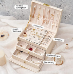 Procase Large Classic Jewellery Box- 3 Layers large storage