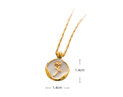 18k Gold-filled Vintage Rose Necklace
