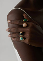 Stone Dressing Ring 18k Gold-Plated